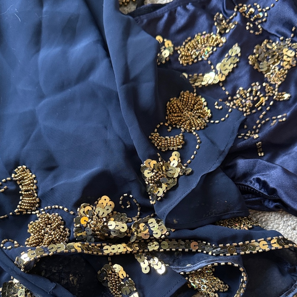 Her Pony Matching Gold and Blue Embellished Festival Set - Picture 4 of 4